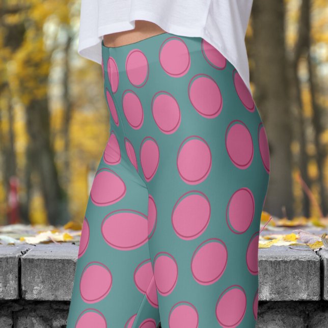 Legging Padrão moderno de Bolinhas de Cinzas (Polka Dot on Slate Gray Leggings)