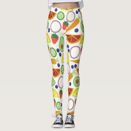 Legging Padrão moderno de Frutas e vegetais