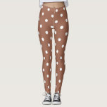 Legging Padrão moderno de manchas de bolinhas marrom e bra<br><div class="desc">Perna com bolinhas modernas,  marrom e branco,  manchas,  padrão.
Legagem moderna e moderna.
Bolinhas é a nova tendência novamente.</div>