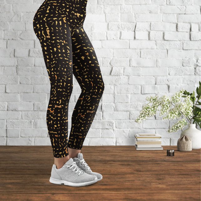 Legging Padrão moderno de notebook de composição negra e D (Criador carregado)