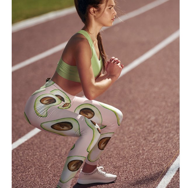 Legging Padrão Moderno De Pastel Rosa E Verde Avocado (Criador carregado)