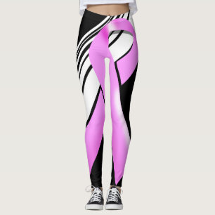 Legging Padrão moderno de percepção do cancer da mama rosa