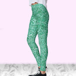 Legging Padrão moderno de tendência de na moda verde-azul<br><div class="desc">Essas pernas de chalé e de padrão branco são um bom padrão básico que são bonitinhos para a classe de ioga ou apenas para o salto.</div>