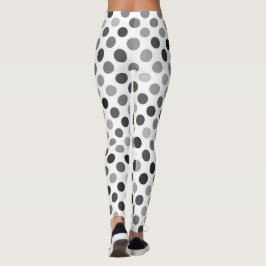 Legging Padrão monocromático de Bolinhas (pontos pretos e 