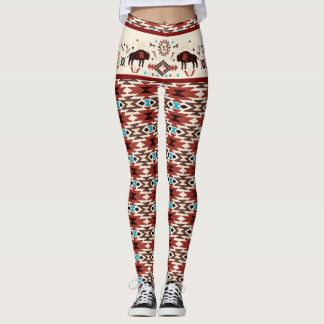 Legging Padrão Monograma Influenciado por Nativos American