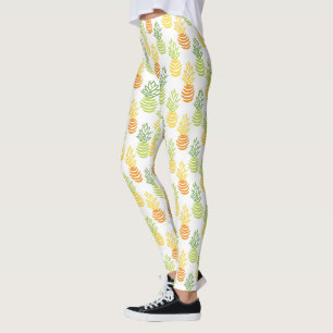 Legging Padrão multicolorido de abacaxi colorido de verão