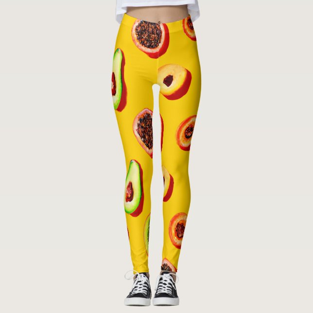 Legging Padrão Na moda Neon Fruta (Frente)