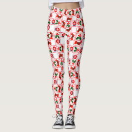 Legging Padrão natalício festivo
