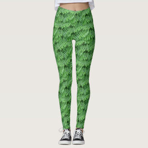 Legging Padrão Natural dos Ferns Verdes