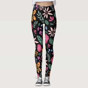 Legging Padrão Natural Floral E Sem Glamor