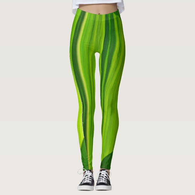 Legging Padrão natural verde (Frente)