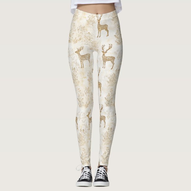 Legging Padrão Neutro de Veado da Floresta (Frente)