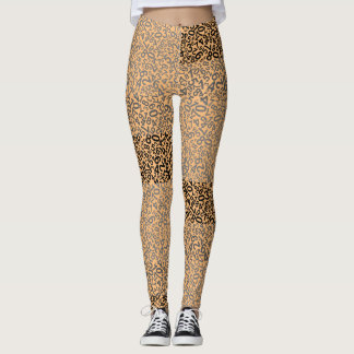 Legging Padrão numérico 01 com fundo amarelo-laranja