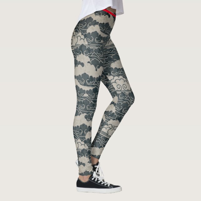 LEGGING PADRÃO NUVEM JAPONÊS COM PEDAÇOS HUMMINGBIRD (Direita)