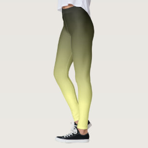 Legging Padrão Ombre Preto e Amarelo Canário