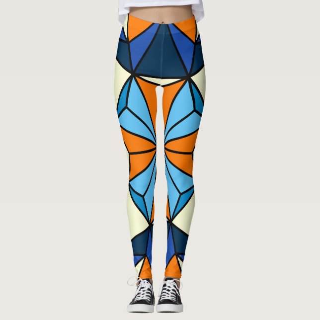 Legging Padrão Oriental árabe geométrico sem costura (Frente)