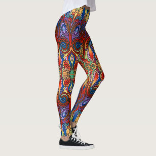 Legging Padrão Oriental de Aquarela I + suas ideias