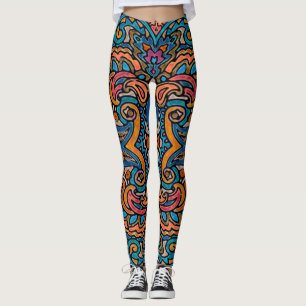 Legging Padrão Oriental de Aquarela VI + suas ideias