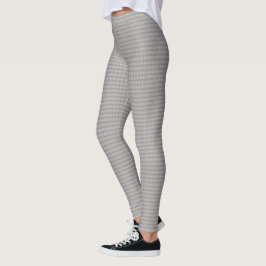 Legging Padrão oval metálico cinza prateado elegante