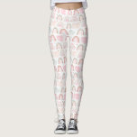 Legging Padrão Pastel Rainbow<br><div class="desc">Leggings de padrão arco-íris,  cor-de-rosa,  brancas e brancas.</div>