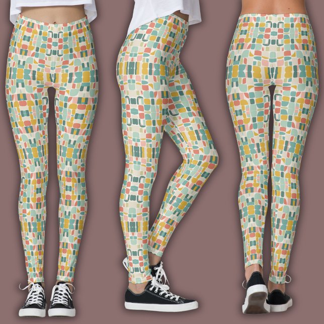 Legging Padrão Pastel Retro | Póds Geométricos (Criador carregado)