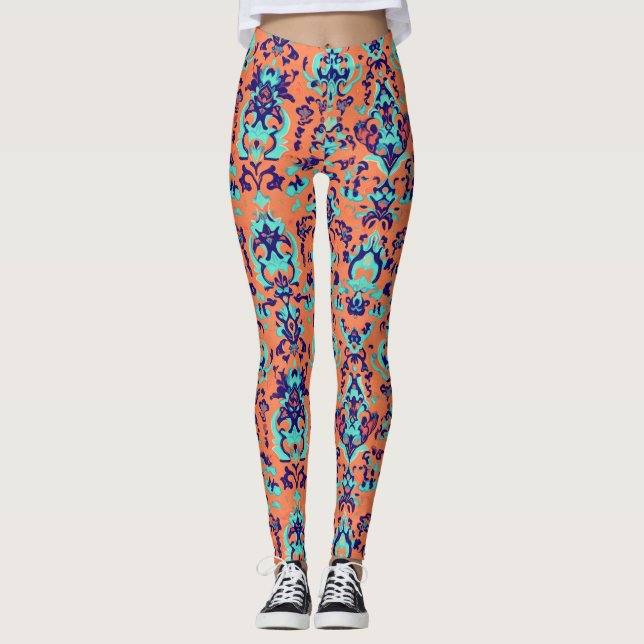 Legging Padrão Persa Laranja (Frente)