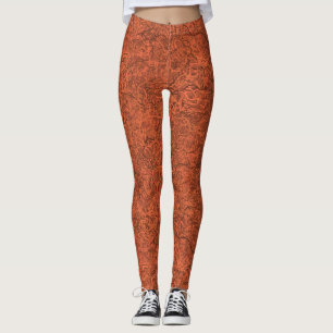 Legging Padrão popular laranja queimado