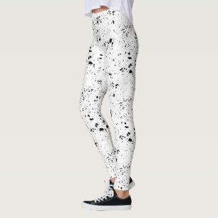 Legging Padrão Preto de Splatter de Pintura