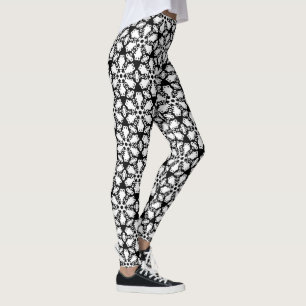 Legging Padrão preto e branco