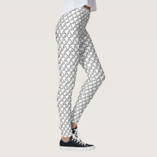 Legging Padrão preto e transparente do alto-cheiro
