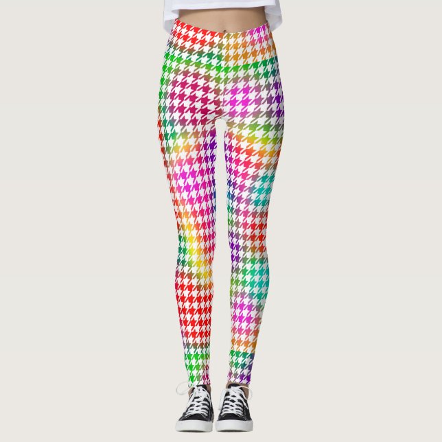 Legging Padrão Psicodélico Houndstooth (Frente)