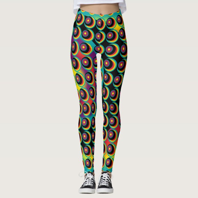 Legging Padrão psicodélico retroativo (Frente)