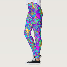Legging Padrão Psicodélico Vibrante