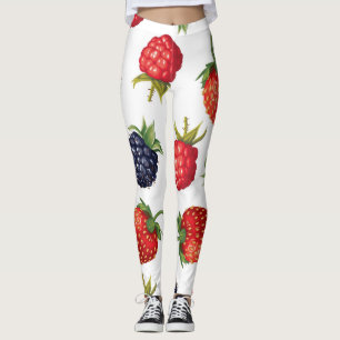 Legging Padrão Realista de Berries Delicioso Sem Olhos