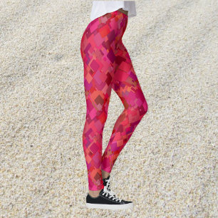 Legging Padrão retrorreflector rosa quente da tendência