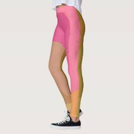 Legging Padrão Rosa bege Dourado abstrato