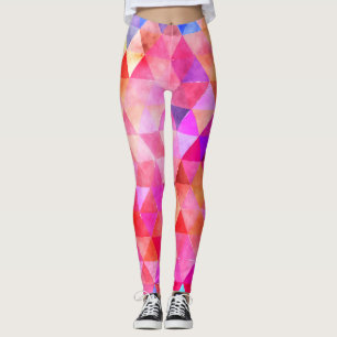 Legging Padrão rosa brilhante multicolorido
