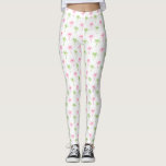 Legging Padrão Rosa Divertido e Palmeiras Verdes<br><div class="desc">Padrão de verão feminino e chinês.</div>