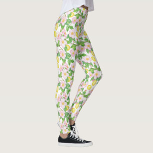 Legging Padrão Rosa Floral Lemons