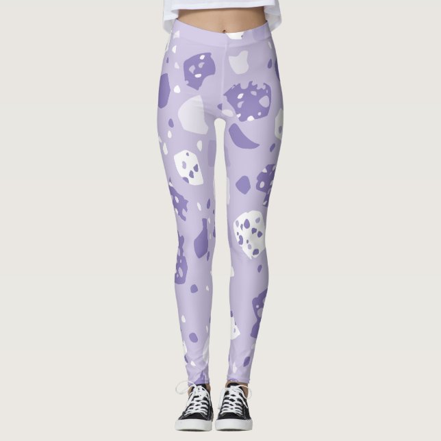 Legging Padrão roxo abstrato minimalista (Frente)