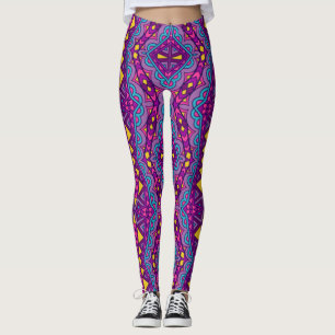 Legging Padrão Roxo Aztec