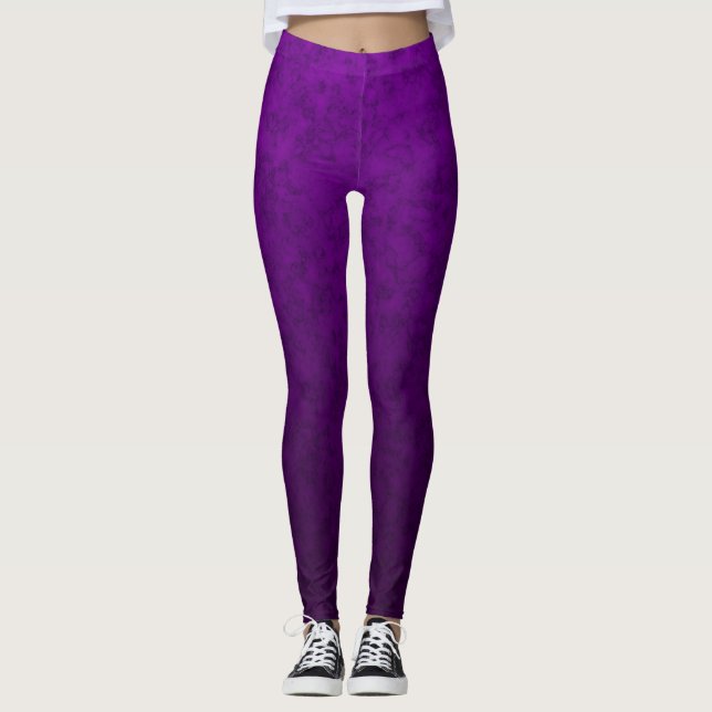 Legging Padrão roxo mármico (Frente)