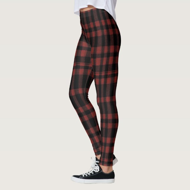 Legging Padrão Rustic Red and Black Xadrez (Esquerda)