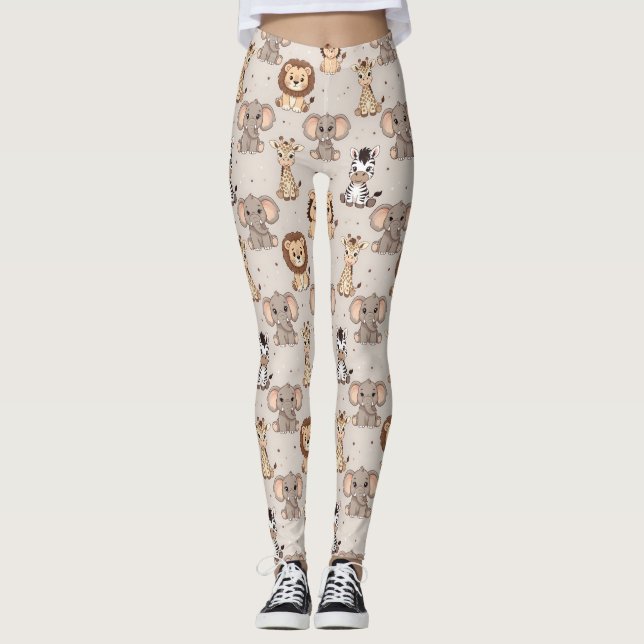 Legging Padrão Safari Bebê Neutro (Frente)