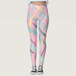 Legging Padrão sem costura Abstrato rosa