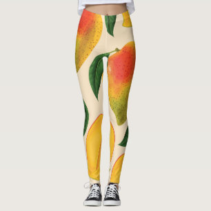 Legging Padrão sem costura da Fruta de Mango