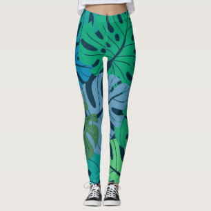 Legging Padrão sem costura da selva tropical