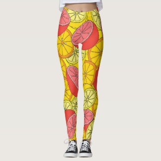 Legging Padrão sem costura de Frutas Citrus