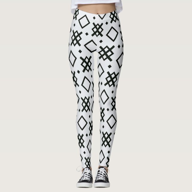 Legging padrão sem soldadura de elementos geométricos (Frente)