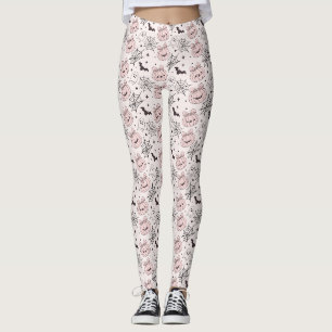 Legging Padrão sem soldadura do Pastel Pink Halloween (5)